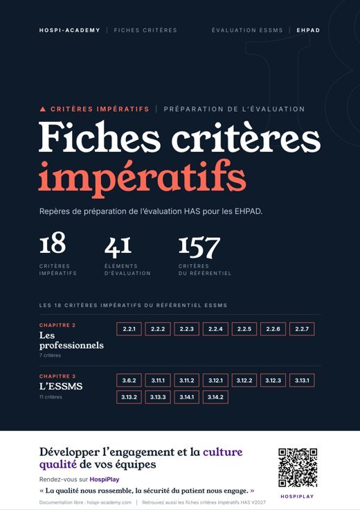 Couverture des fiches critères impératifs EHPAD