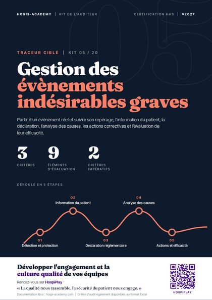 Kit 05 : Traceur ciblé · Gestion des évènements indésirables graves