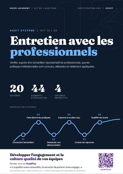 Kit 13 : Audit système · Entretien avec les professionnels