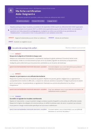 Fiche repères Aide-soignant·e